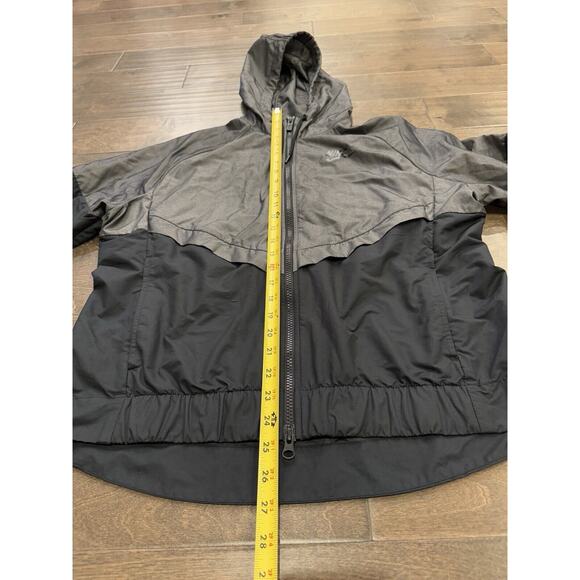 Nike Womens Black Gray Windrunner Chambray Hooded Full Zip Jacket L 856037-010 - Picture 9 of 10